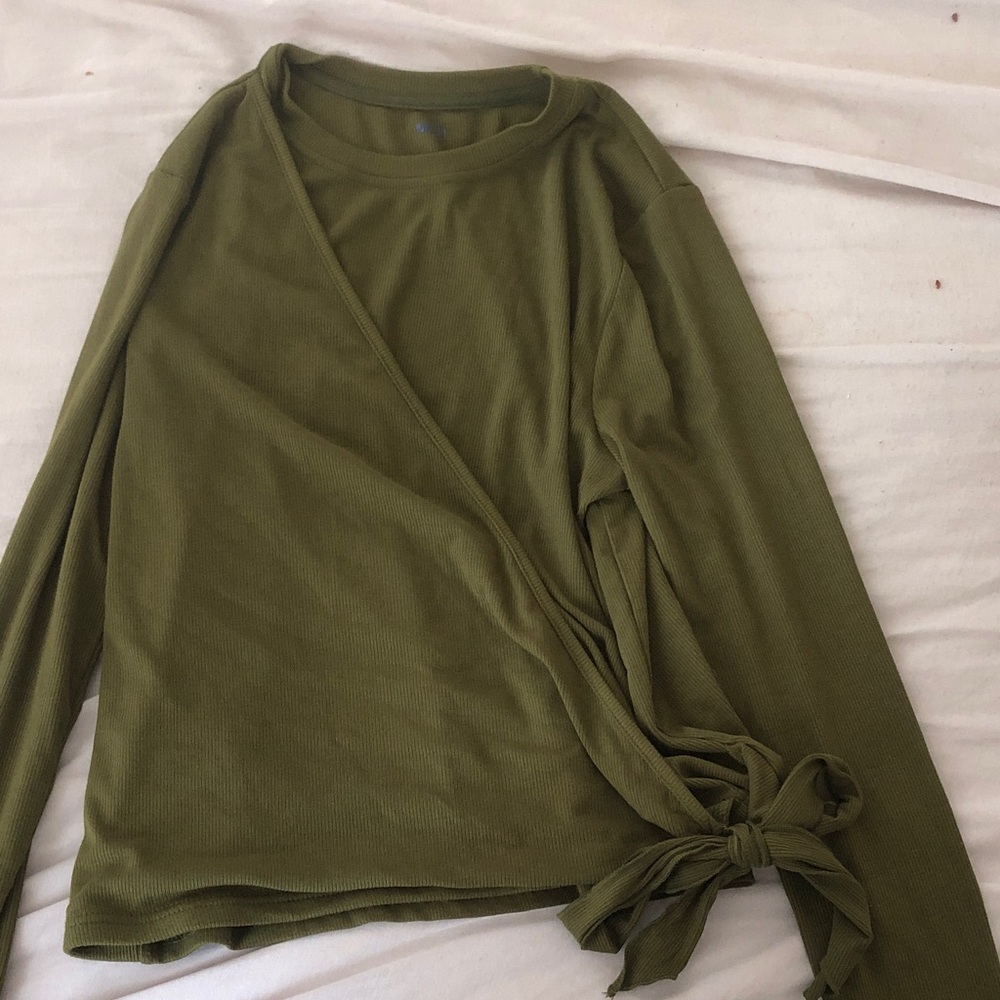 Olive Green Wrap Top